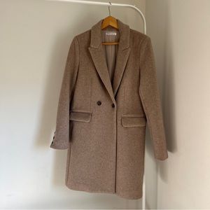 Reformation Wool Cumberland Coat in Light Camel Size M
